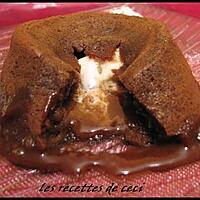 recette Petit fondant au chocolat au lait coeur nougat