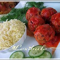 recette Boulettes de dindon à l'espagnole et riz au safran