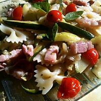 recette PAPILLON  AUX  COURGETTES  ET  LARDONS