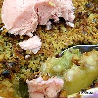 recette Crumble pomme-rhubarbe et noix