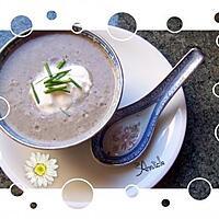 recette potage velouté aux champignons de paris,  ail et ciboulette