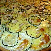 recette Tarte courgettes fines, morbier & pignons