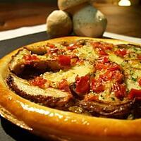 recette Tarte fine aux cèpes bouchons, beurre aux tomates confites...