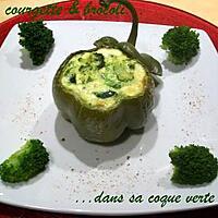 recette Flan courgette & brocoli dans sa coque verte
