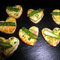 recette MINI QUICHES AUX ASPERGES VERTES ET POIRTINE FUMEE