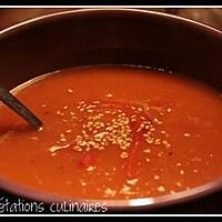 recette soupe tomate-poivron-patate douce au vinaigre balsamique