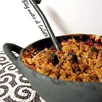 recette Crumble croustillant pommes, framboises aux amandes et aux flocons de riz