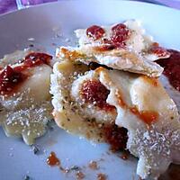 recette RAVIOLIS A LA CREME ET AUX 4 FROMAGES