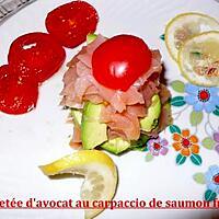 recette feuilletée d'avocat au carpaccio de saumon fumé