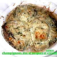 recette champignons aux st jacques sauce crevettes