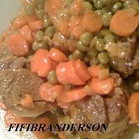 recette plat de viande aux carottes et petits pois