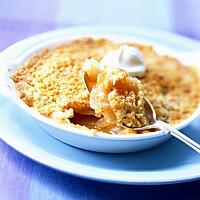 recette CRUMBLE au Poire, pomme, spéculos avec sa sauce au caramel