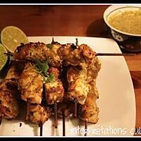 recette Brochettes de poulet & sauce satay