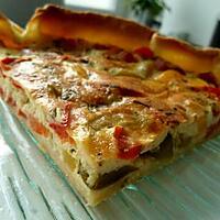 recette TARTE POIVRONS CHEVRE JAMBON