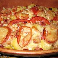 recette Tartiflette avec des restes ( tomates, fromage raclette)