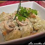 recette Gnocchi persillé aux champignons et saumon fumé, sauce gorgonzola