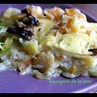 recette LASAGNES DE LA MER : HADDOCK, SAUMON, CREVETTES ET SAINT JACQUES