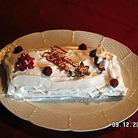 recette Bûche Meringuée Framboise / Nougat