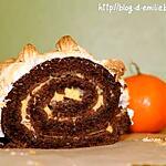 recette Bûche meringuée au chocolat et à la crème de de clémentine