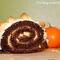 recette Bûche meringuée au chocolat et à la crème de de clémentine