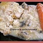 recette CHAPON ET SA SAUCE ONCTUEUSE AU CHAMPAGNE