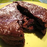 recette Moelleux au chocolat noir et son coeur coulant au nutella