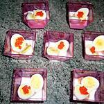recette Verrines d'oeufs de caille au saumon fumé....
