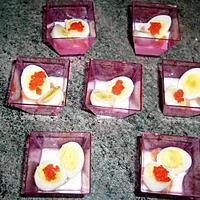 recette Verrines d'oeufs de caille au saumon fumé....