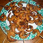 recette apéritif dinatoire brochettes de crevettes