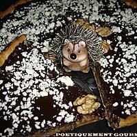 recette TARTE AUX NOIX ET DEUX CHOCOLATS