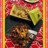 recette Curry de crevettes au lait de coco et chou chinois sauté au soja