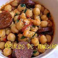 recette Pois chiches au sucuk turc (ou chorizo)