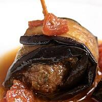 recette Rouleaux d'aubergines au boeuf