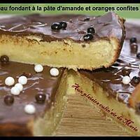 recette GÂTEAU FONDANT A LA PÂTE D'AMANDE ET AUX ORANGES CONFITES