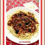 recette SPAGHETTIS TOMATES LARDONS ET CHAMPIGNONS