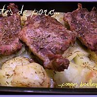 recette Côtes de porc & pommes boulangère