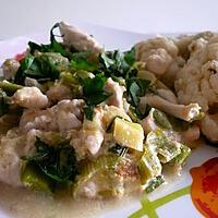 recette Curry vert de poulet aux petits poireaux