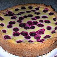 recette Tarte au chocolat blanc et framboises