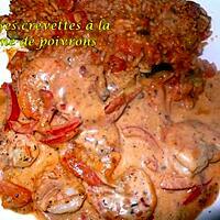 recette grosses crevettes à la crème de poivrons