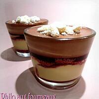 recette Verrine de crème brûlée, confit de fruits rouges & mousse au chocolat sans oeufs