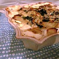 recette GRATIN DE POMMES DE TERRE AU BASILIC ET LARDONS