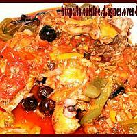 recette Cuisses de poulet aux 3 poivrons et aux olives de Nyons