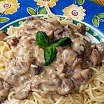 recette spaguetti sauce champignons