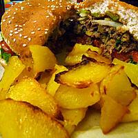 recette Hamburger aux épinards, pommes frites maison