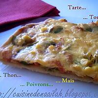 recette Tarte tomates-thon-poivrons-maïs