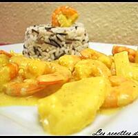 recette Crevettes à l'ananas sauce curry
