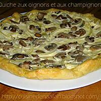 recette Quiche aux oignons et aux champignons