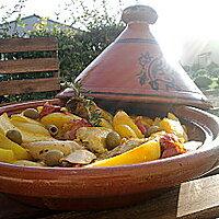 recette Tajine de poulet aux pommes de terres et olives