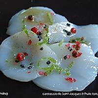 recette CARPACCIO DE SAINT JACQUES A L'HUILE EPICEE AU GARAM MASSALA ET AU CITRON VERT