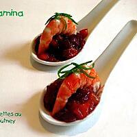 recette CREVETTES AU CHUTNEY DE BETTERAVE ET MANGUE